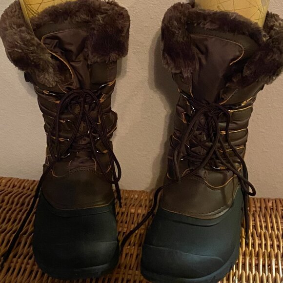 Dream Pairs Shoes - Dream Pairs, Thinsulate, brown winter boots w/fur/fleece insides, size 8
